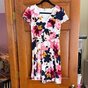Old Navy Floral M size Dress - Pink, Blue, Yellow
